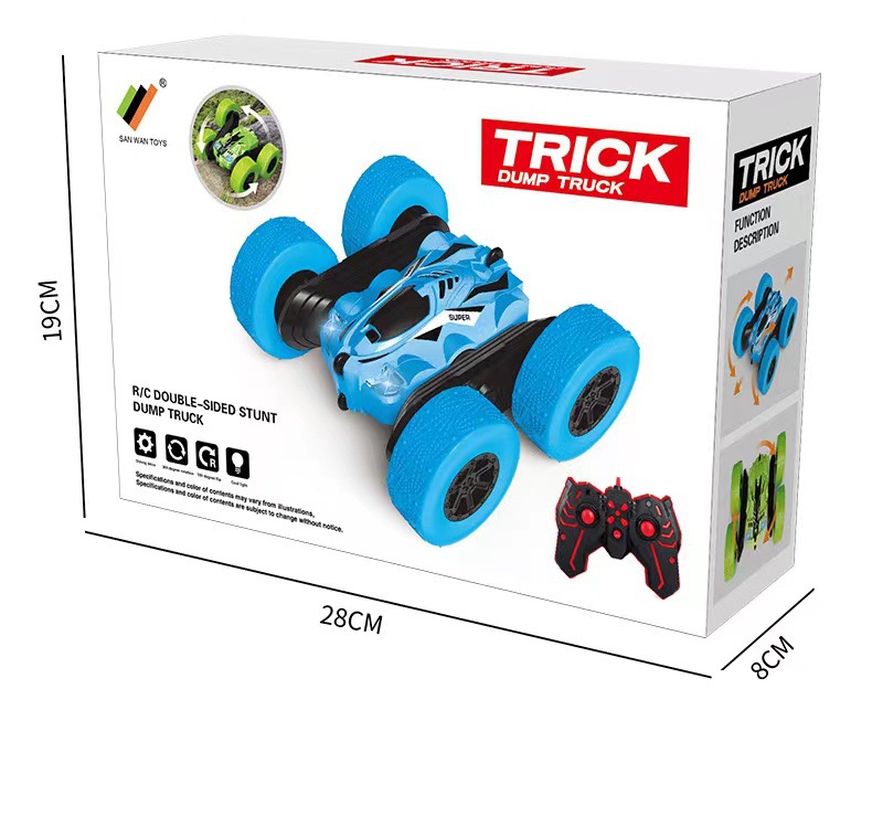 跨境儿童遥控2.4G四驱特技双面车耐摔干扰变形翻斗车玩具厂家直销详情10