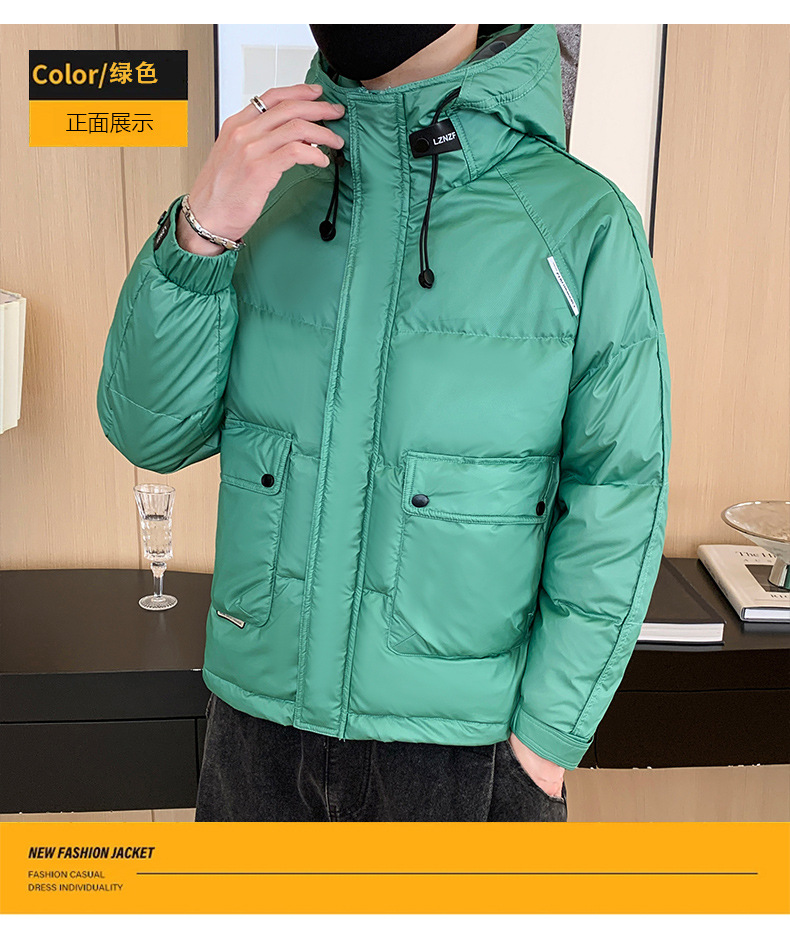 Abajo chaquetas hombre ropa de invierno nuevo cuello alto hermoso corto blanco pato abajo caliente joven tendencia tops hombre abrigos pic 18