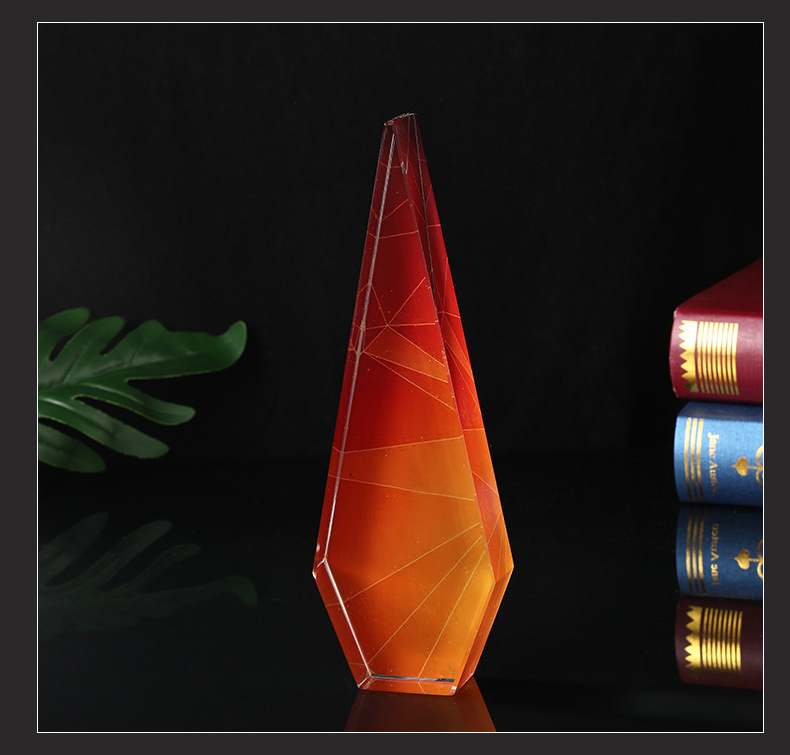 厂家创意简约彩印奖杯摆件舞蹈企业优秀员工获奖刻字水晶奖杯详情14