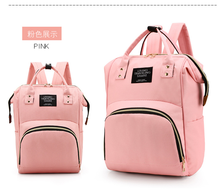Factory-customized gift mom bag with printed patterns, large capacity, lightweight, double-shoulder mother and baby bag, waterproof maternity bag pic 38