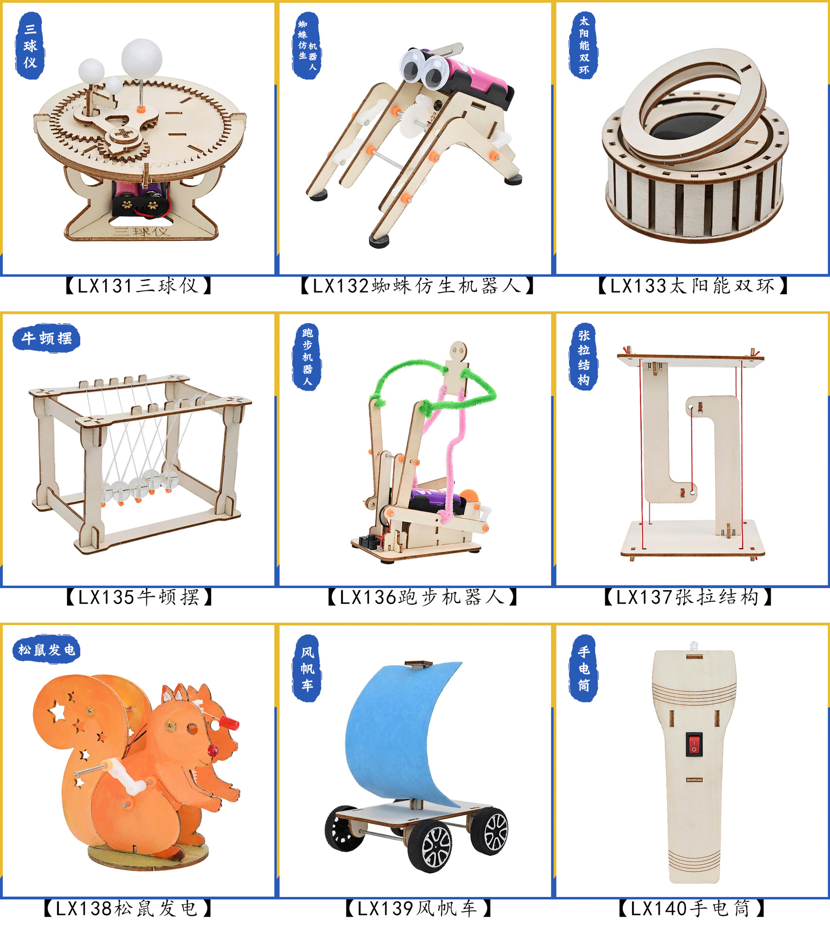 蓝象文化源头厂家儿童小学生科技小制作小实验小发明教具材料套装详情7