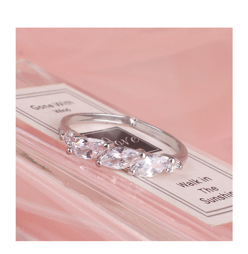 戒指食指银戒指女 潮人情侣甜美锆石指环批发厂家直销礼品戒指详情4