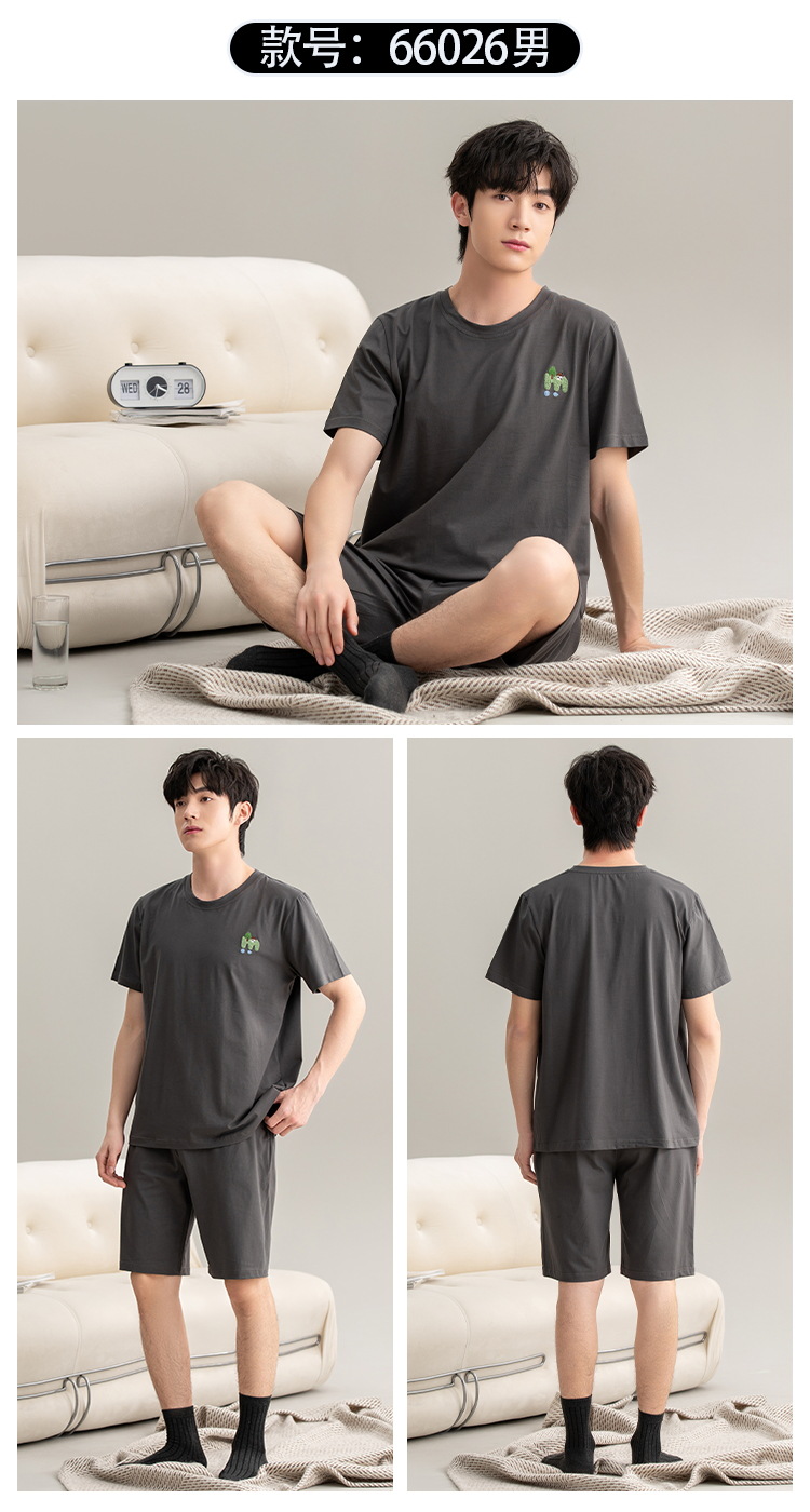 男士睡衣男款夏季纯棉短袖短裤2025年新款套装男生家居服韩式夏款详情36