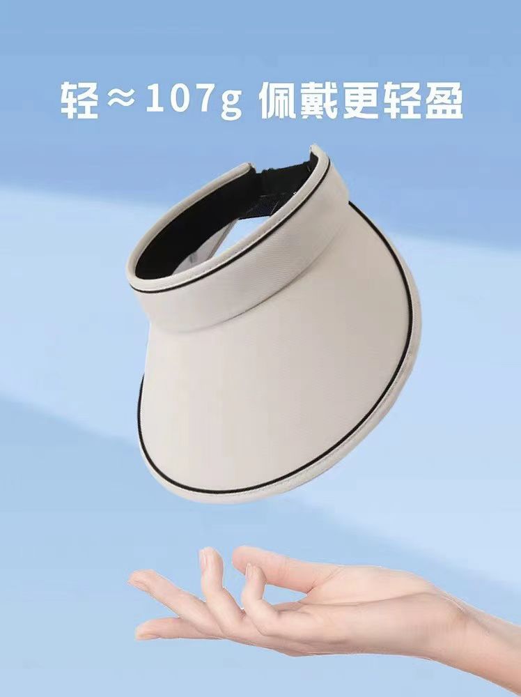 网红大帽檐防紫外线遮脸遮阳帽户外太阳帽子夏季新款空顶防晒帽女详情3
