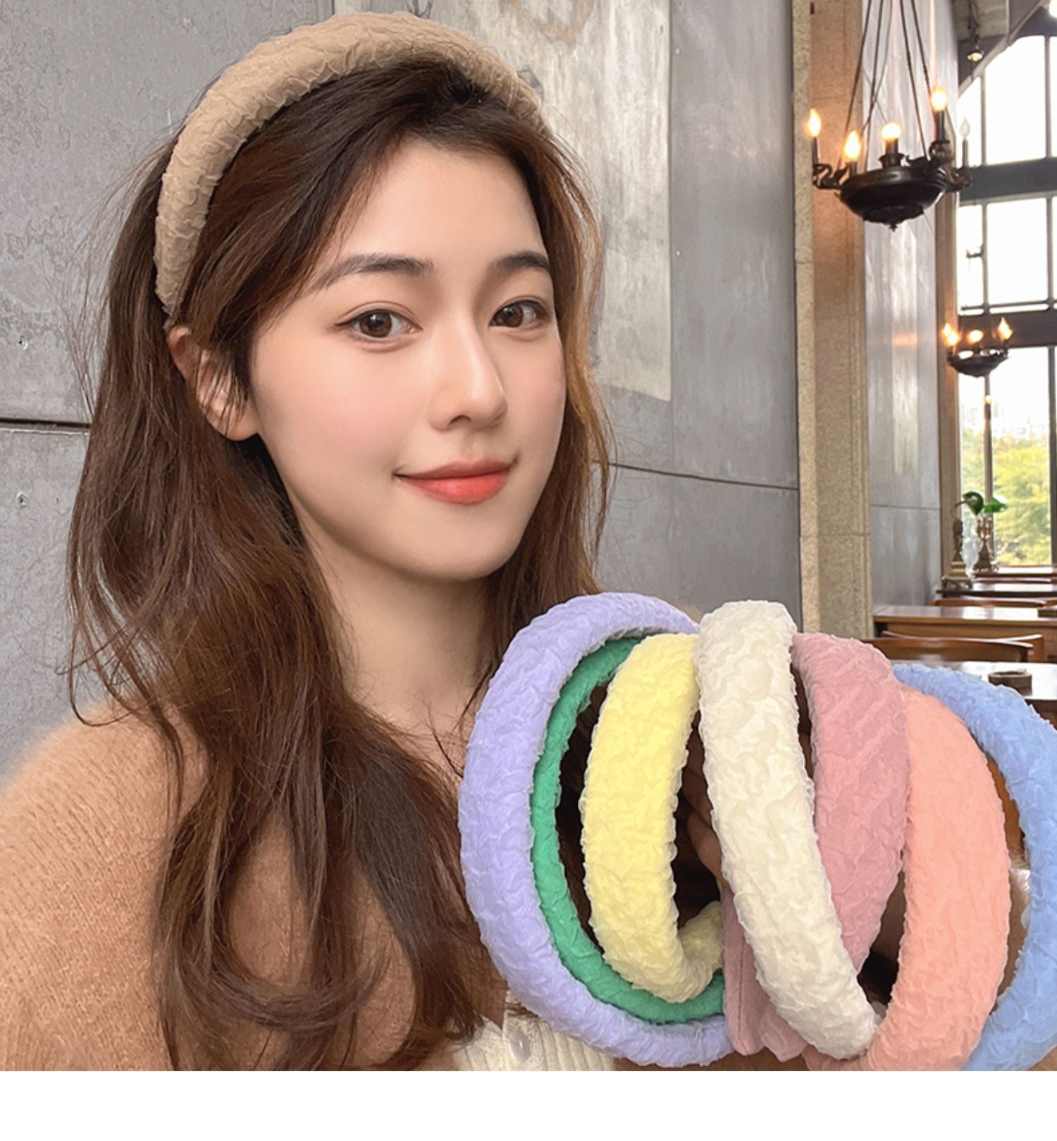 糖果色高颅顶发箍韩国网红女气质头箍减龄宽边头饰压发卡发带发饰详情6