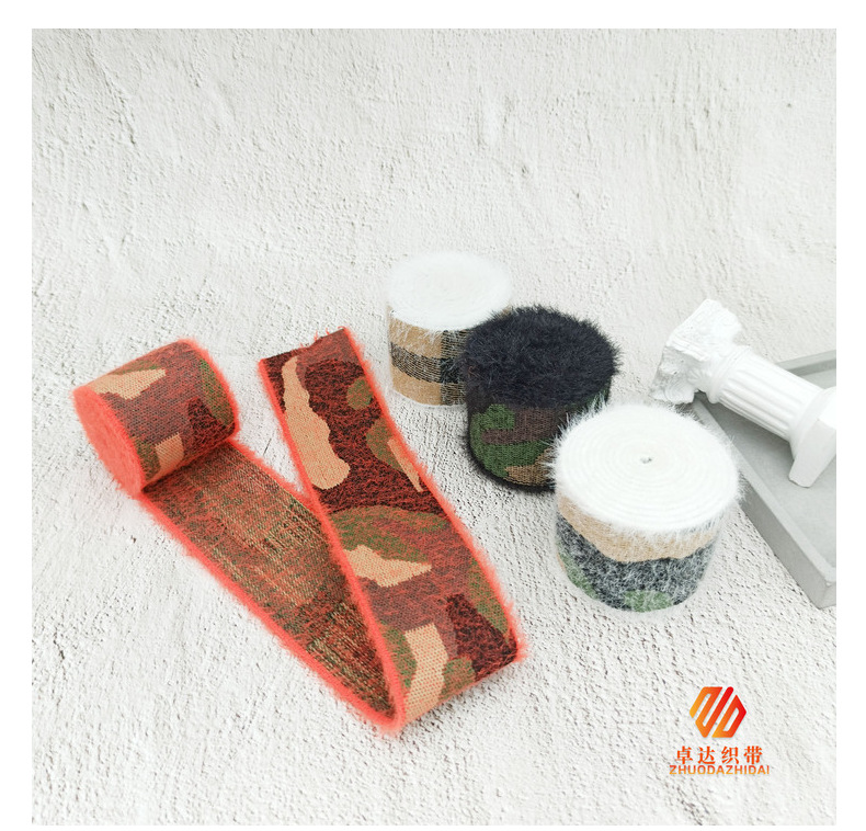 Factory wholesale stock of plush camouflage, jacquard elastic bands, soft imitation mink fur clothing accessories, skirts, pants, waist and head decorations pic 18