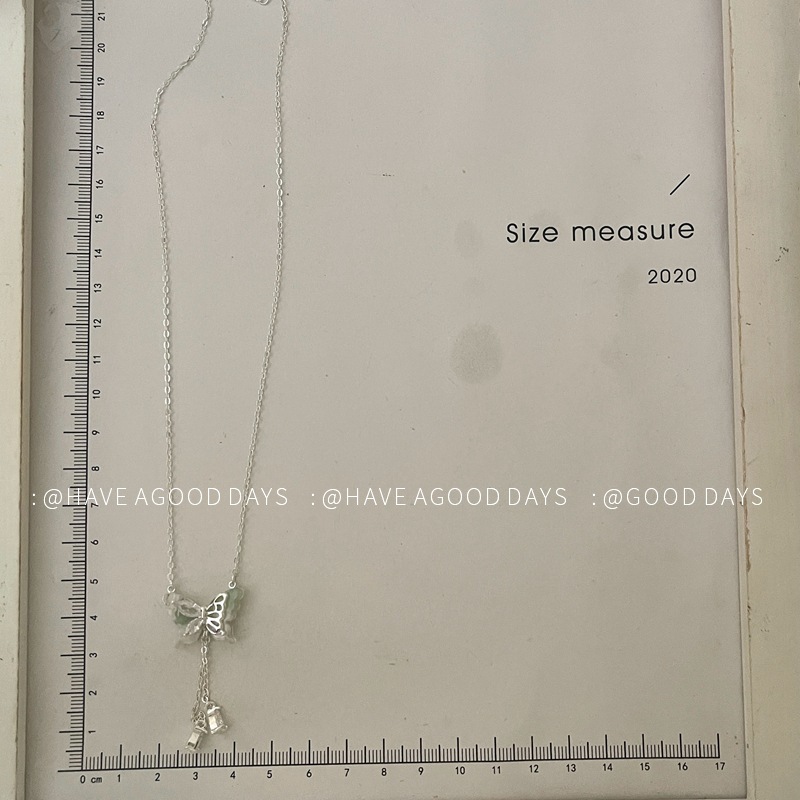 超仙少女蝴蝶流苏锆石项链女小众设计感轻奢时尚百搭锁骨链配饰详情2