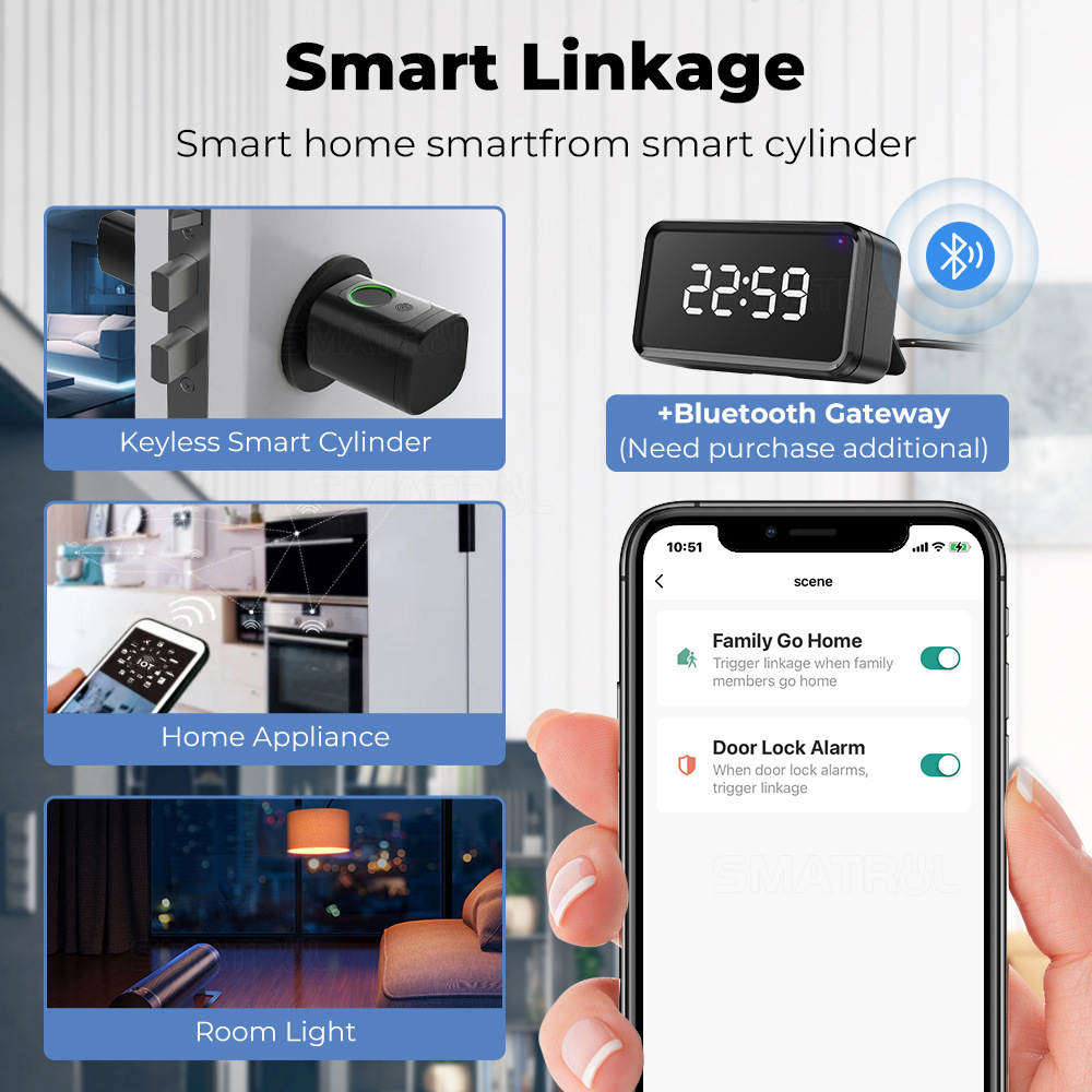 Graffiti control fingerprint smart lock core, all Bluetooth adjustable, universal apartment indoor office smart door lock pic 8