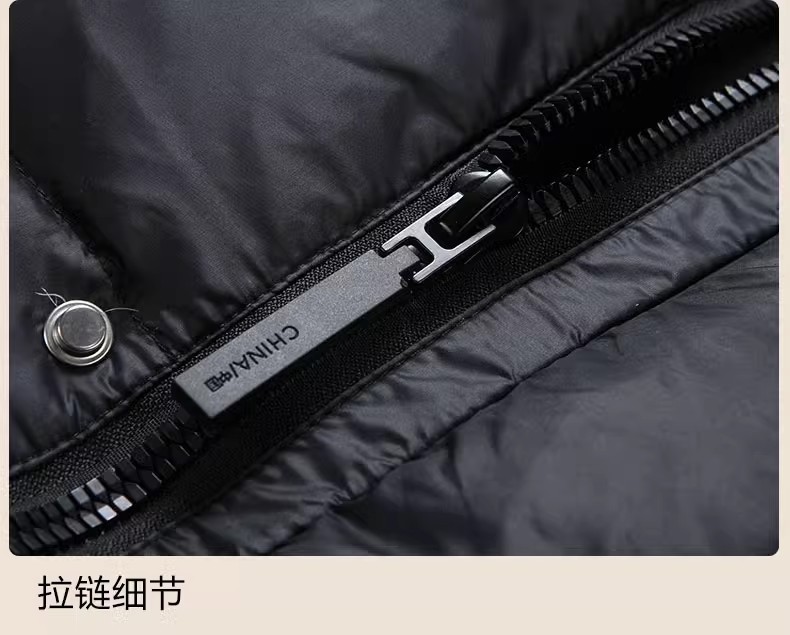 2023冬季新款黑金羽绒服男女同款保暖加厚连帽情侣简约白鸭绒外套详情14