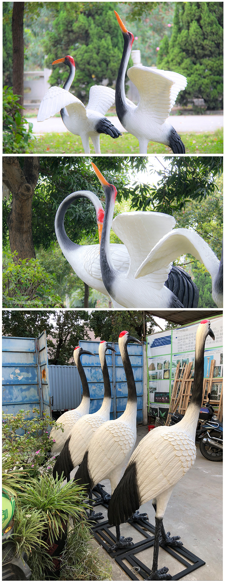 LED crane animal-shaped lights, resin glass cave outdoor luminous square lawn lighting landscape decorative lights pic 10