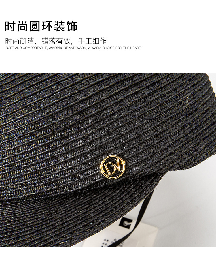 荣美2024春夏新款草编鸭舌帽女士夏季出游轻便休闲百搭遮阳棒球帽详情20