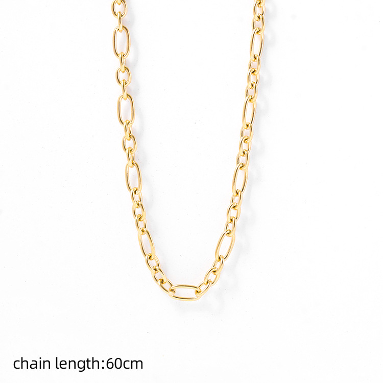 Oval chain, DIY jewelry bracelet, semi-finished accessory, pendant, chain, 18K vacuum electroplated pic 3