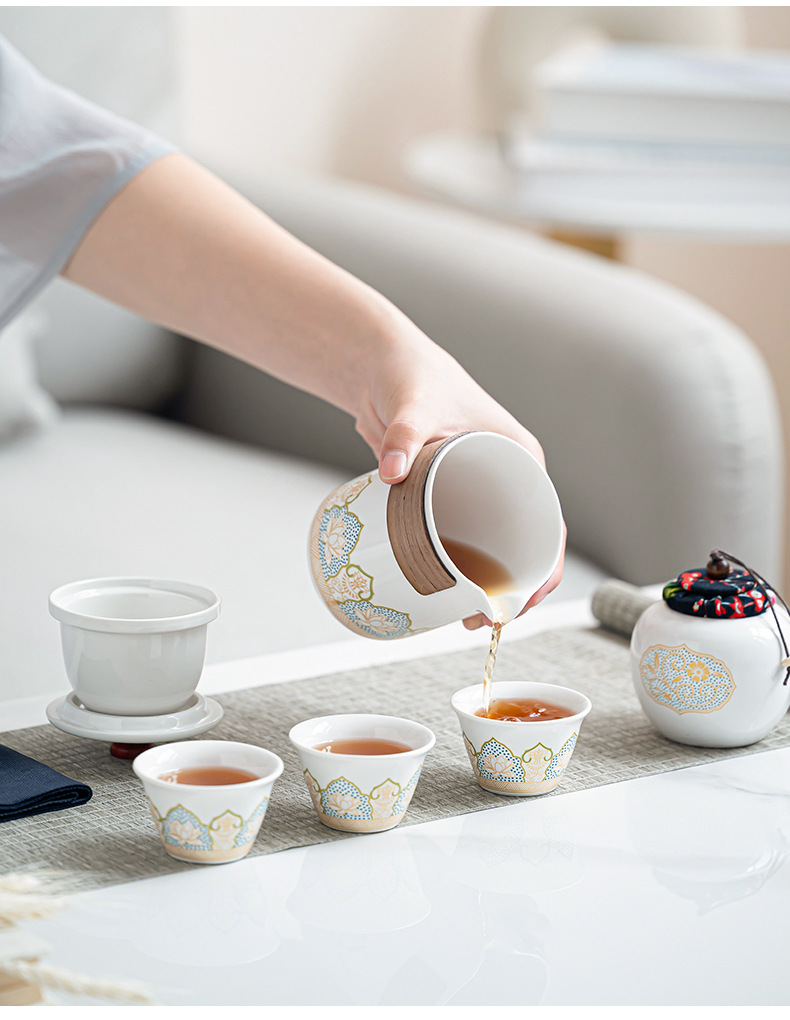 Travel tea sets, portable kung Fu tea sets, small sets, outdoor tea POTS, quick tea cups, business gifts for festivals pic 10