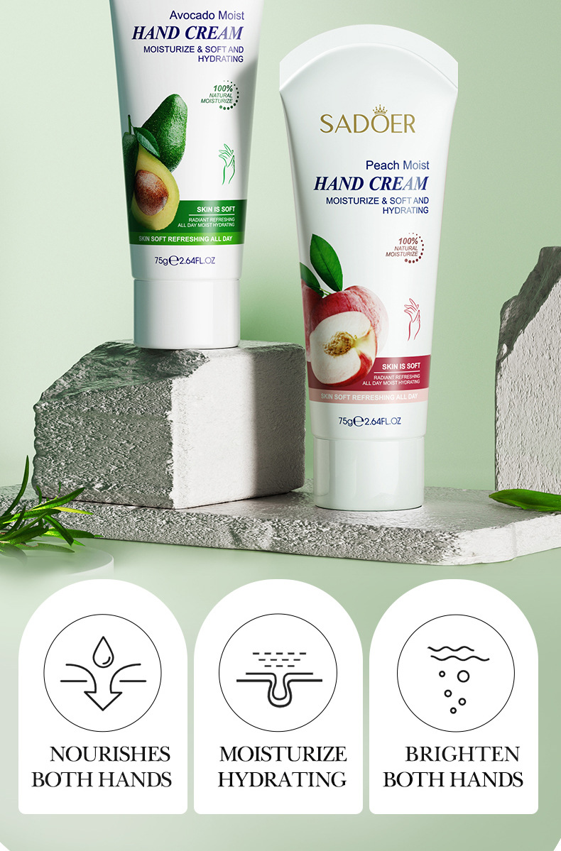 All-english fruit Hand Cream 75g SADOER Avocado Moisturizing Coconut Moisturizing Cross-border Foreign Trade pic 4