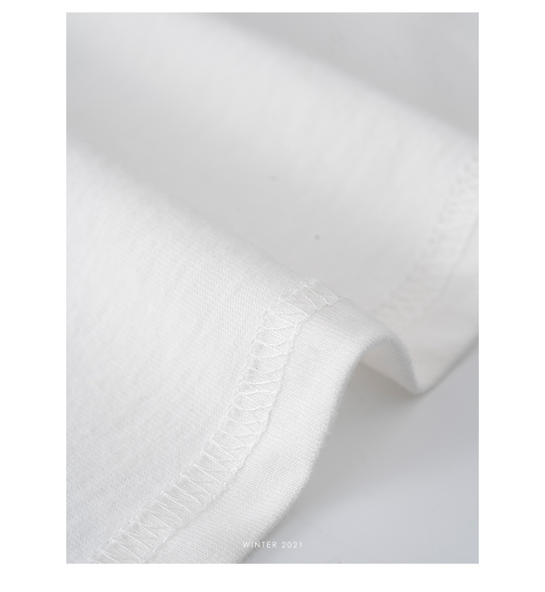 黄峥简约贴标开叉长袖T恤女2022春韩版宽松休闲设计感上衣T85396详情10