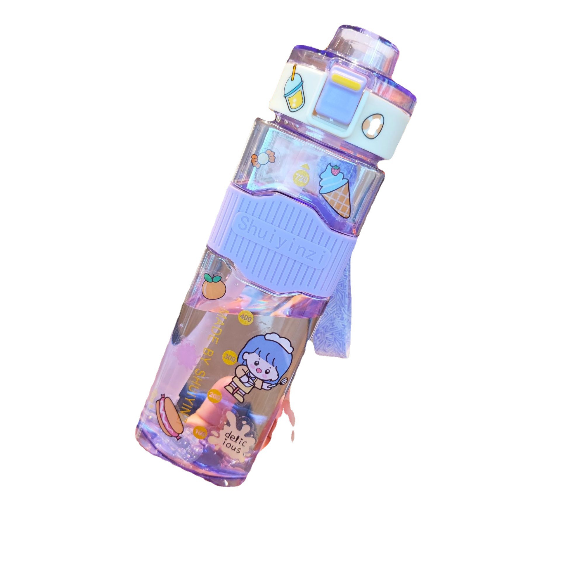 Square water bottle, straw, plastic water cup pic 5