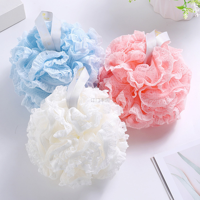 Bath ball manufacturer recommends a new Korean version 60g large lace-trimmed soft bath flower bath ball. Various styles can be customized pic 4
