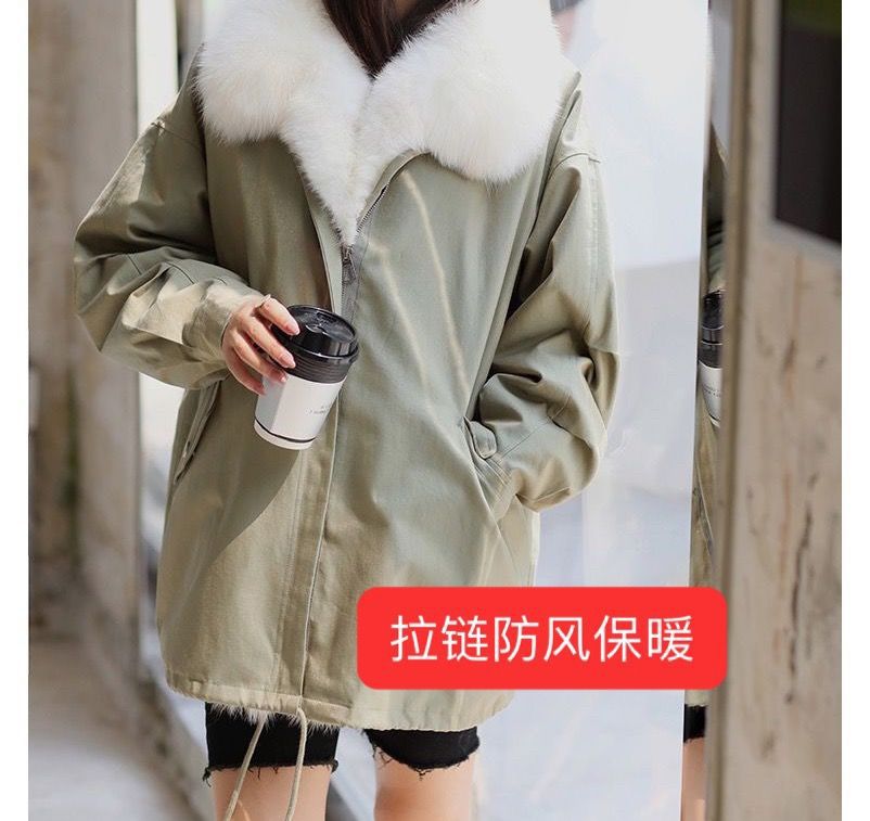 狐狸毛派克服女真毛中长款皮草皮毛一体棉服女2020新款冬季厚外套详情5