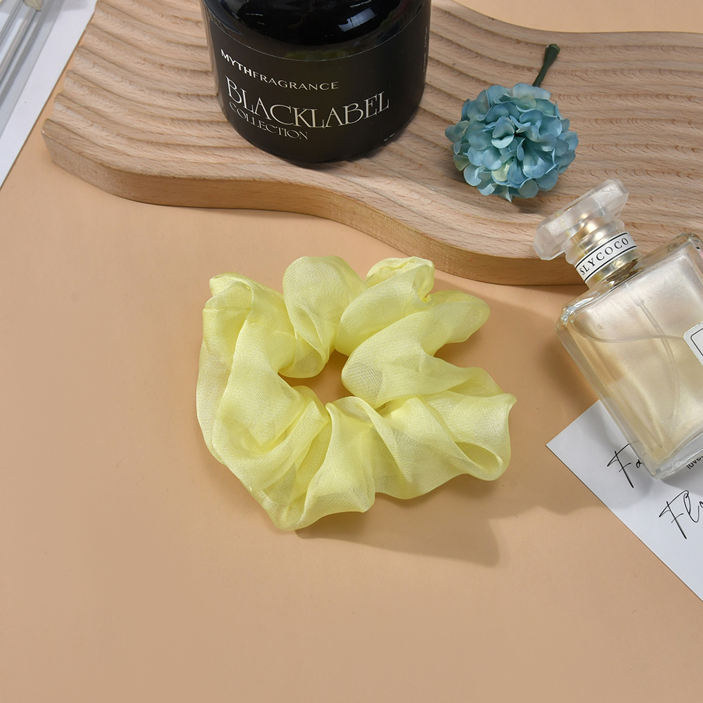 2023年新款大号纯色雪纺大肠发圈欧美女简约款扎头发皮筋厂家直供详情15