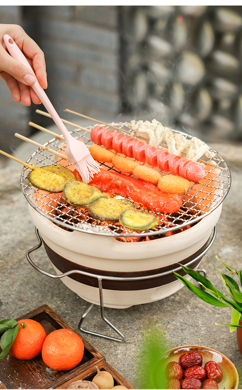 陶煲王围炉煮茶家用套装烧烤炉炭炉烤火港式打边炉户外老式木炭炉详情6