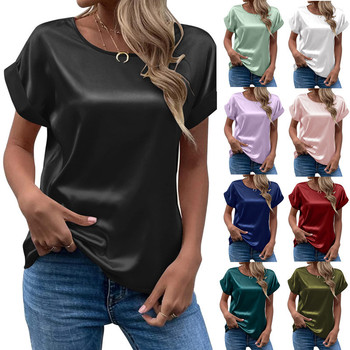 Amazon 2023 Spring/Summer New V-neck lace solid color top, elegant short-sleeved chiffon shirt for women pic 11