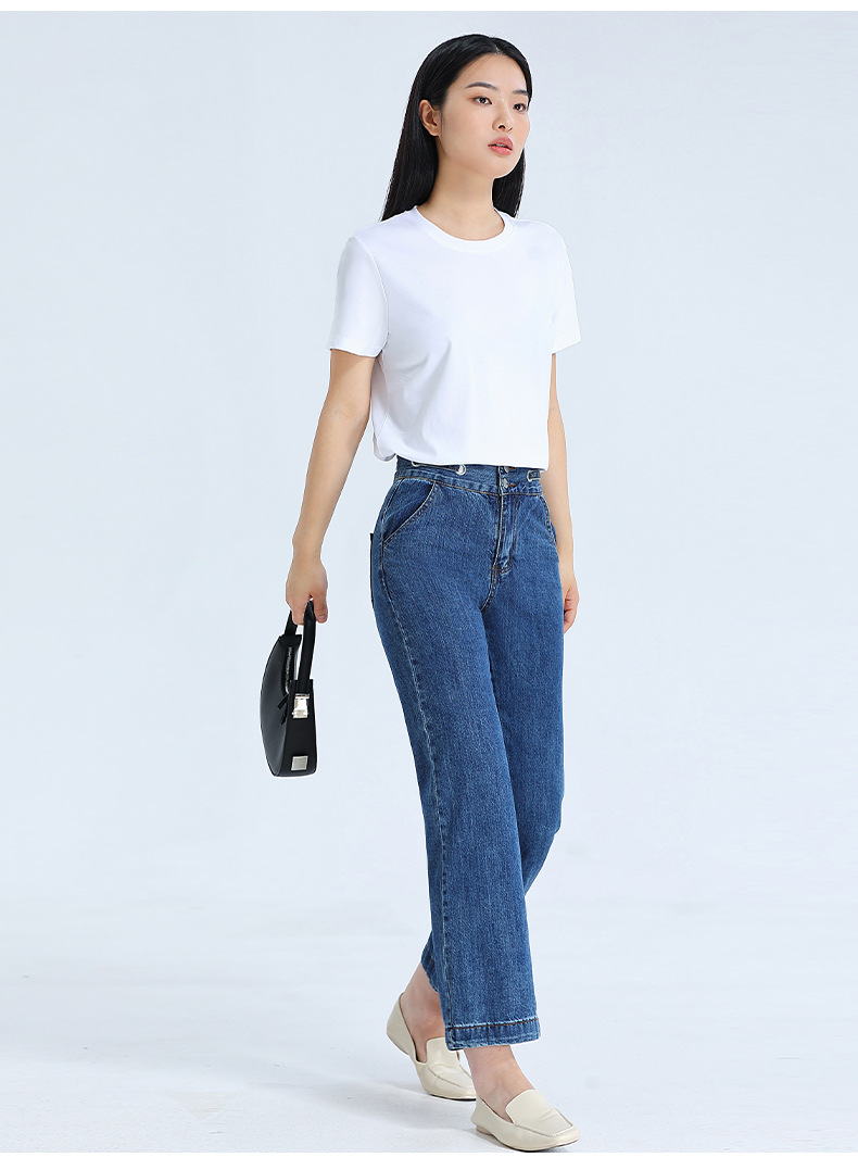 Summer pure white mercerized cotton T-shirt for women, pure cotton short-sleeved loose white T-shirt, half-sleeved body top, base layer pic 32