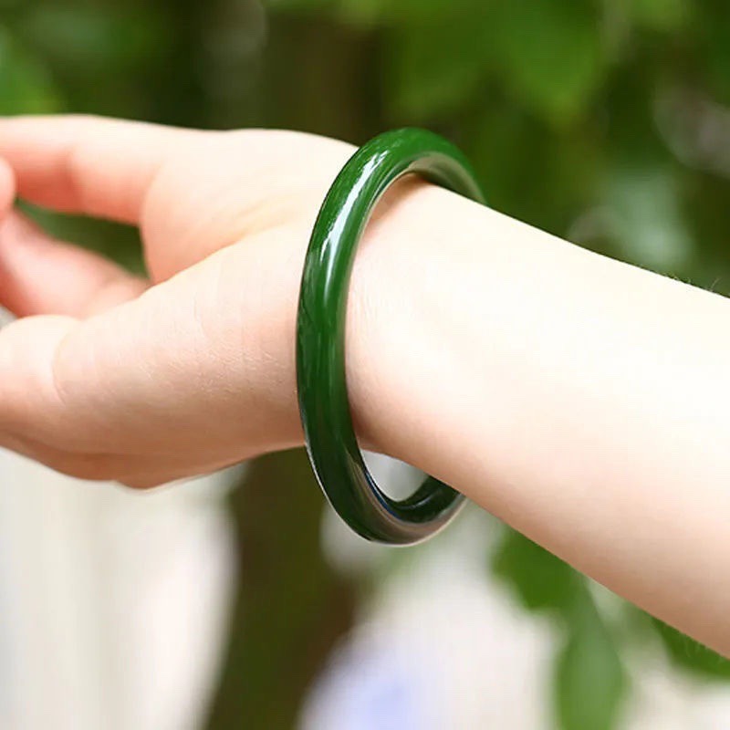 Raspberry sparkling water bracelet, glass imitation jade, Chinese style round bar 8mm beauty bar jingle bracelet, ice-transparent Hanfu to match. pic 15