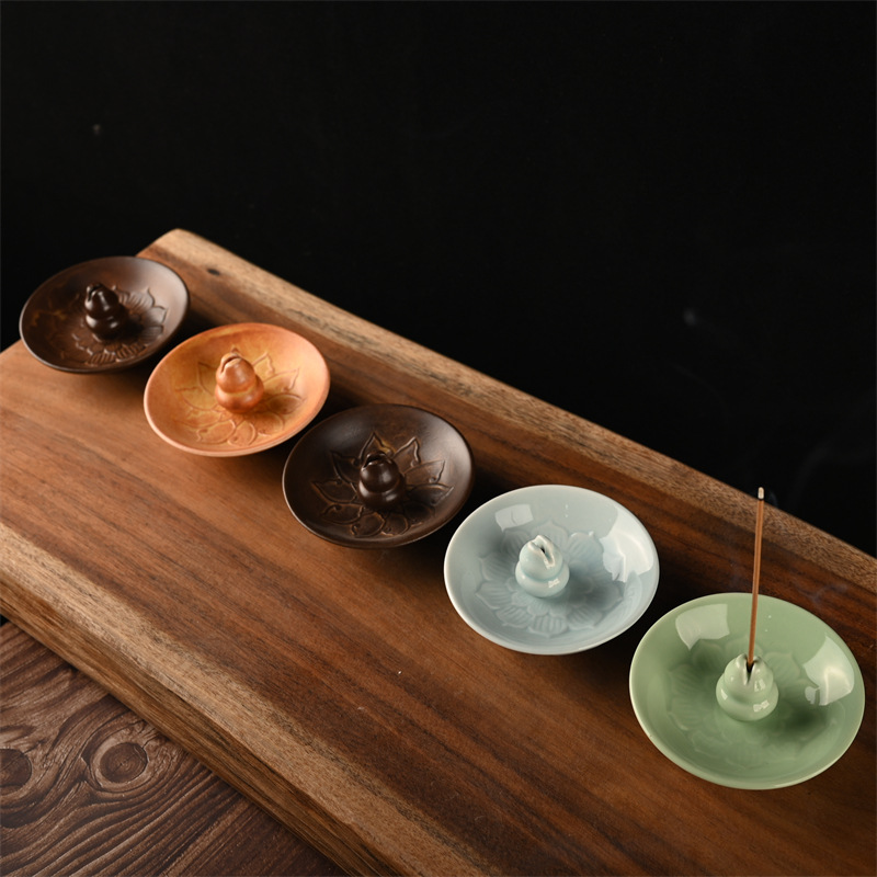 Portable incense stick, celadon incense stick, ceramic incense burner, household indoor agarwood and sandalwood incense burner, simple incense stand pic 3
