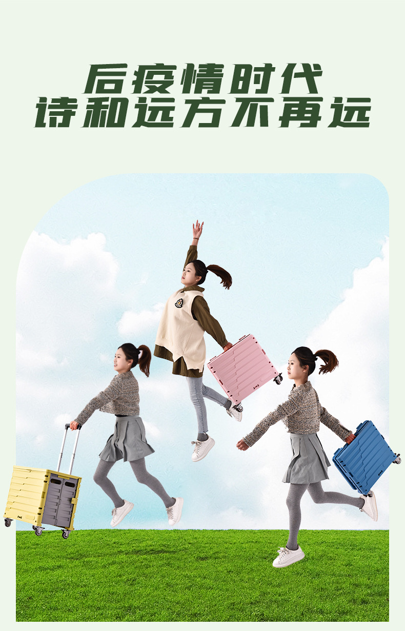 可移动户外野营露营便携购物车买菜四轮可折叠手拉小推车家用神器详情3