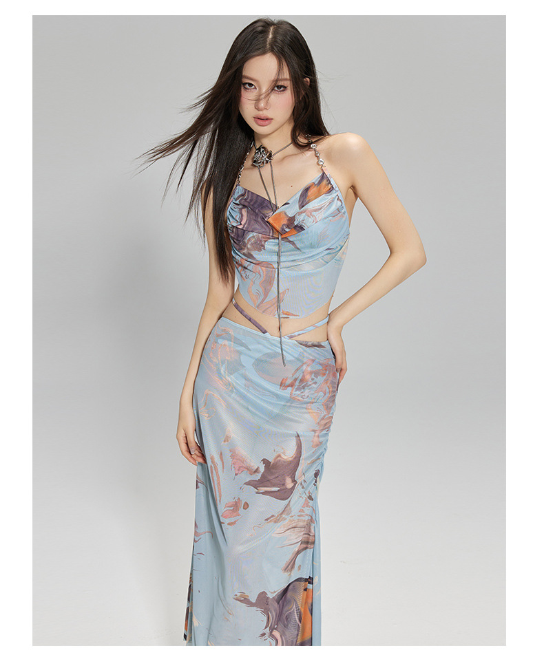 辣妹比基尼泳衣女三件套海边度假长裙小胸聚拢带钢托性感温泉泳装详情13