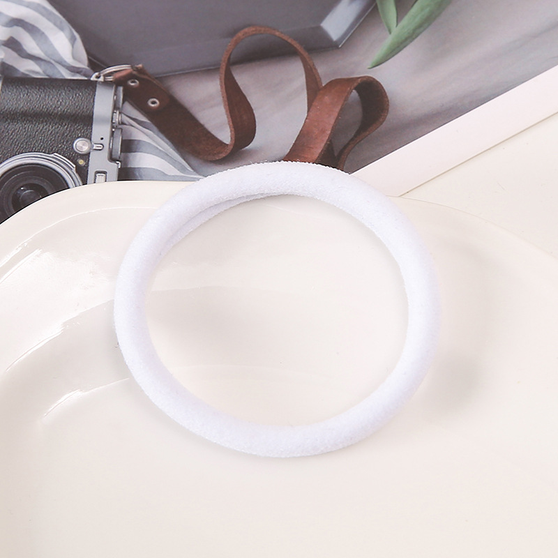 Wholesale of large colored towel loops, seamless adult rubber bands, high-elasticity ponytail tie, hair bands, headwear and hair ties pic 20