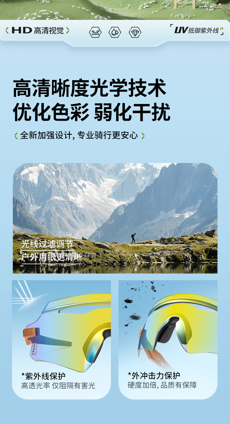 新款潮流欧美太阳镜跨境骑行眼镜防风防沙登山眼镜炫彩运动墨镜详情2