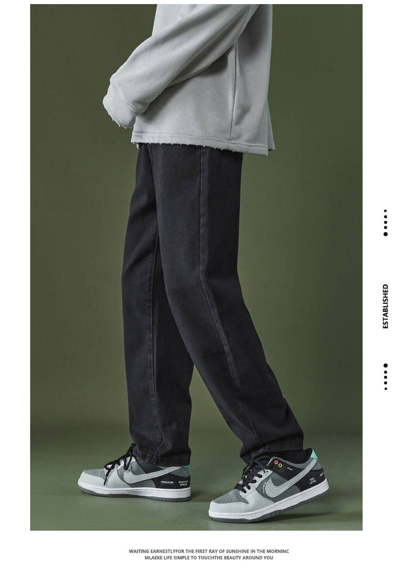 Wide-leg loose straight-leg jeans for summer 2022, versatile high street style for men, casual long pants for men, trendy bf style for men pic 11