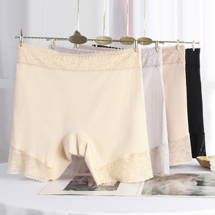 【90-160斤】加大码防走光打底裤女波浪边收腹冰丝三分无痕安全裤详情3