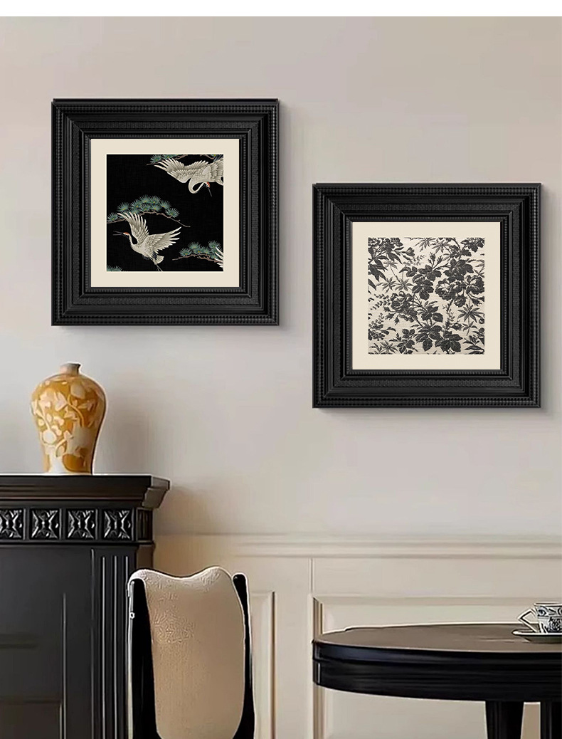 中古风餐厅装饰画美式复古蔷薇花挂画网红新款客厅卧室小众文艺画详情9