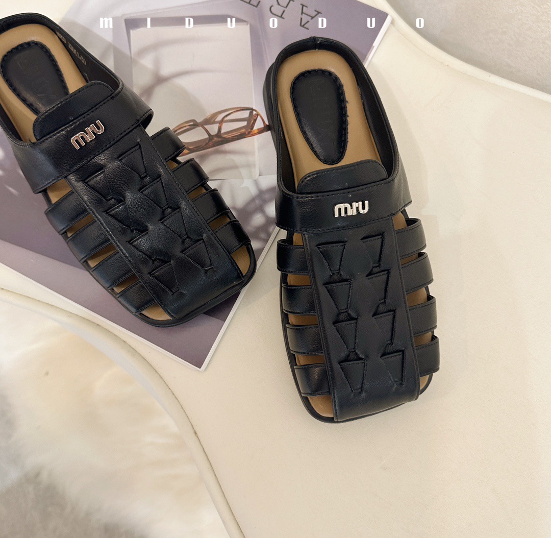 包头平底女士夏季外穿后空编织罗马鞋2024新款软底透气舒适凉拖鞋详情8