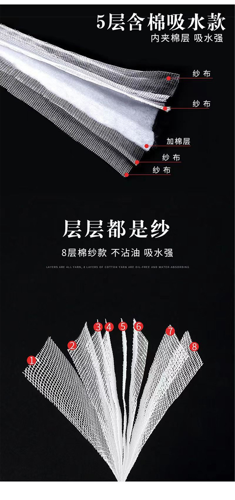 不沾油不易掉毛洗碗巾加厚擦桌碗百洁布吸水洗碗布厨房抹布小毛巾详情3