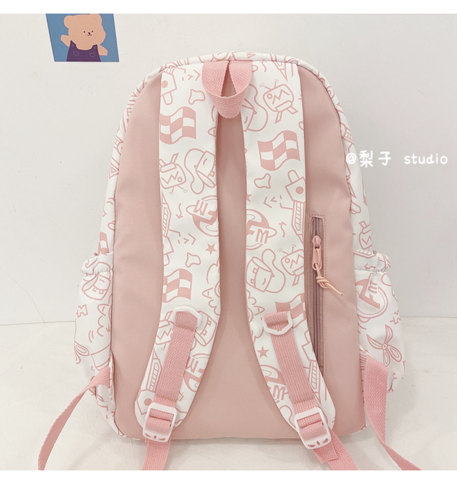 Japanese-style schoolbag for girls, Instagram, niche Harajuku graffiti design backpack, large-capacity backpack for junior high school, senior high school and college students pic 36