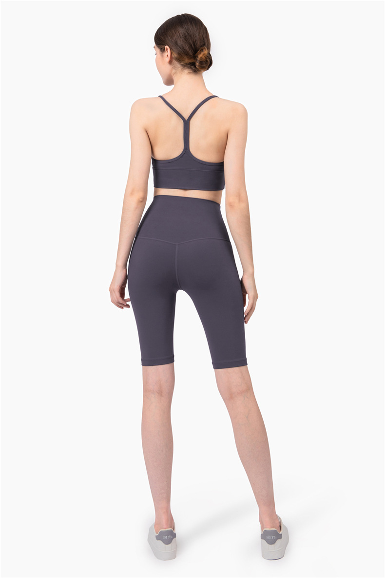 Aidu NULS 5-point nude yoga pants for women, summer tight-fitting yoga wear without a T-shirt, high-waisted and hip-lifting fitness yoga shorts pic 47