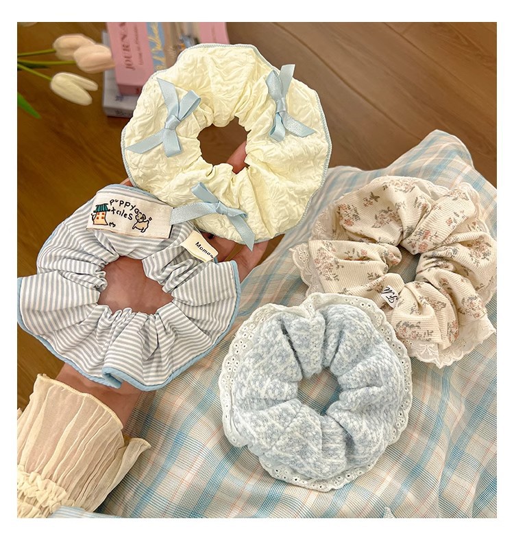 小清新大肠发圈女扎丸子头发绳温柔百搭头绳甜美可爱不伤发头饰夏详情5