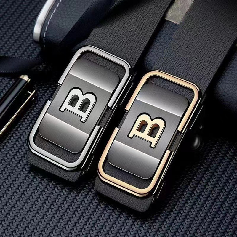 皮珀皮带男士无牙内穿自动扣牛皮腰带高级简约百搭裤带男现货批发详情3