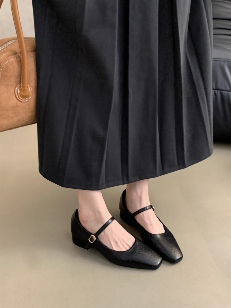 复古气质女士浅口单鞋女2024新款冬季加绒法式晚晚风粗跟玛丽珍鞋详情14