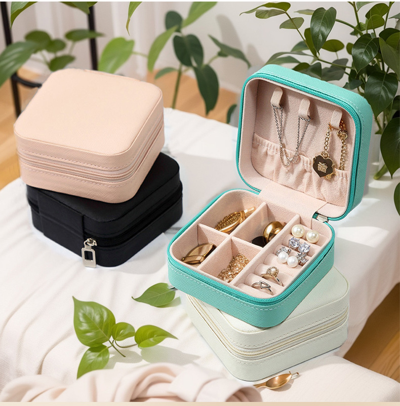 Simple and convenient ring, necklace, bracelet, earring, stud jewelry, princess jewelry box, travel and home accessories storage box pic 4