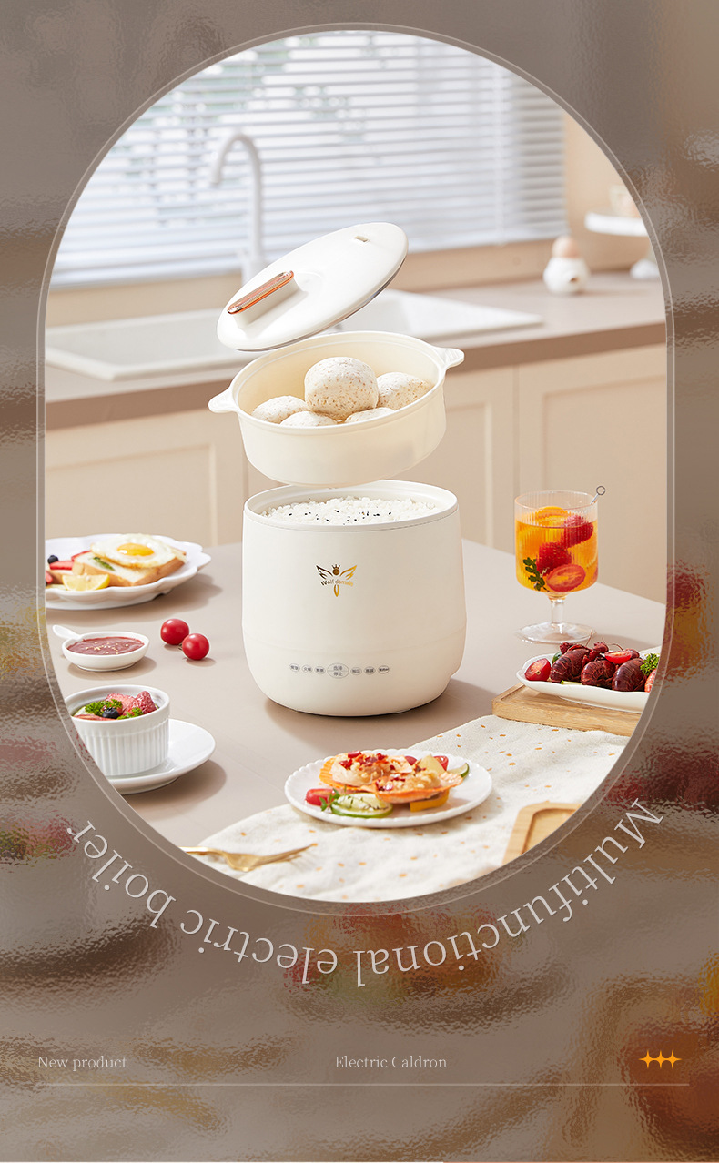 Multi-functional household soup rice cooker, intelligent porridge rice pot, health-preserving small one-person mini portable electric cooking pot pic 2