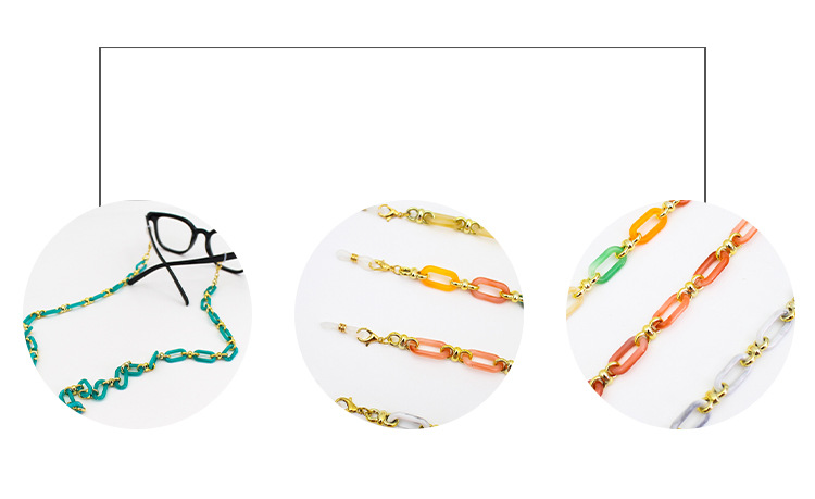 Cross-border candy-colored eyeglass chains with a high-end feel, European and American fashion and individuality, acrylic necklaces, anti-drop eyeglass lanyards and accessories pic 3
