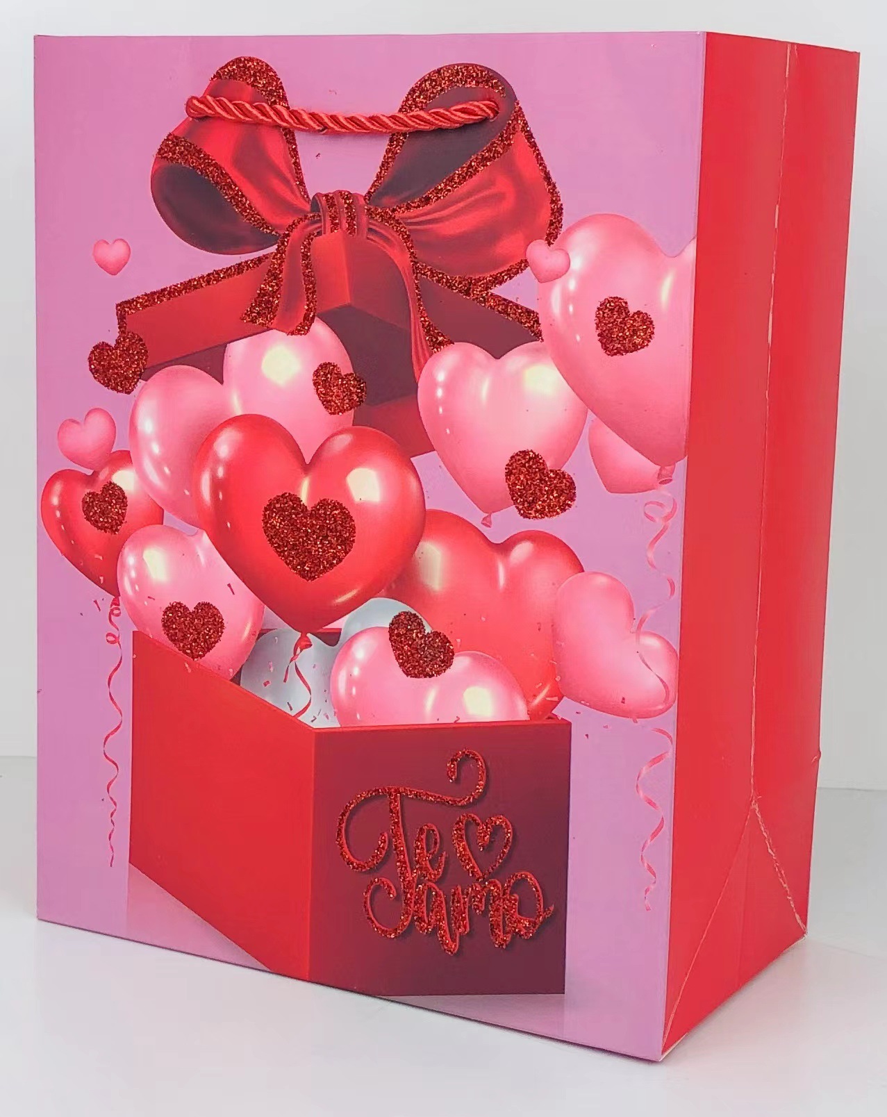 Stock flash powder spanish TE AMO colección día de san valentín tote bags bolsas regalo bolsas de compras cross-border specials pic 7