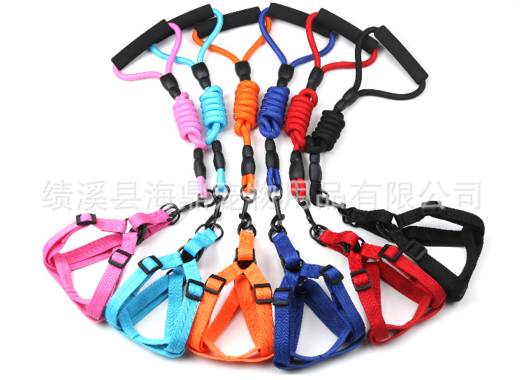 Pet dog leash, nylon leash, chest strap, small and medium-sized dog leash, dog chain, dog collar pic 1