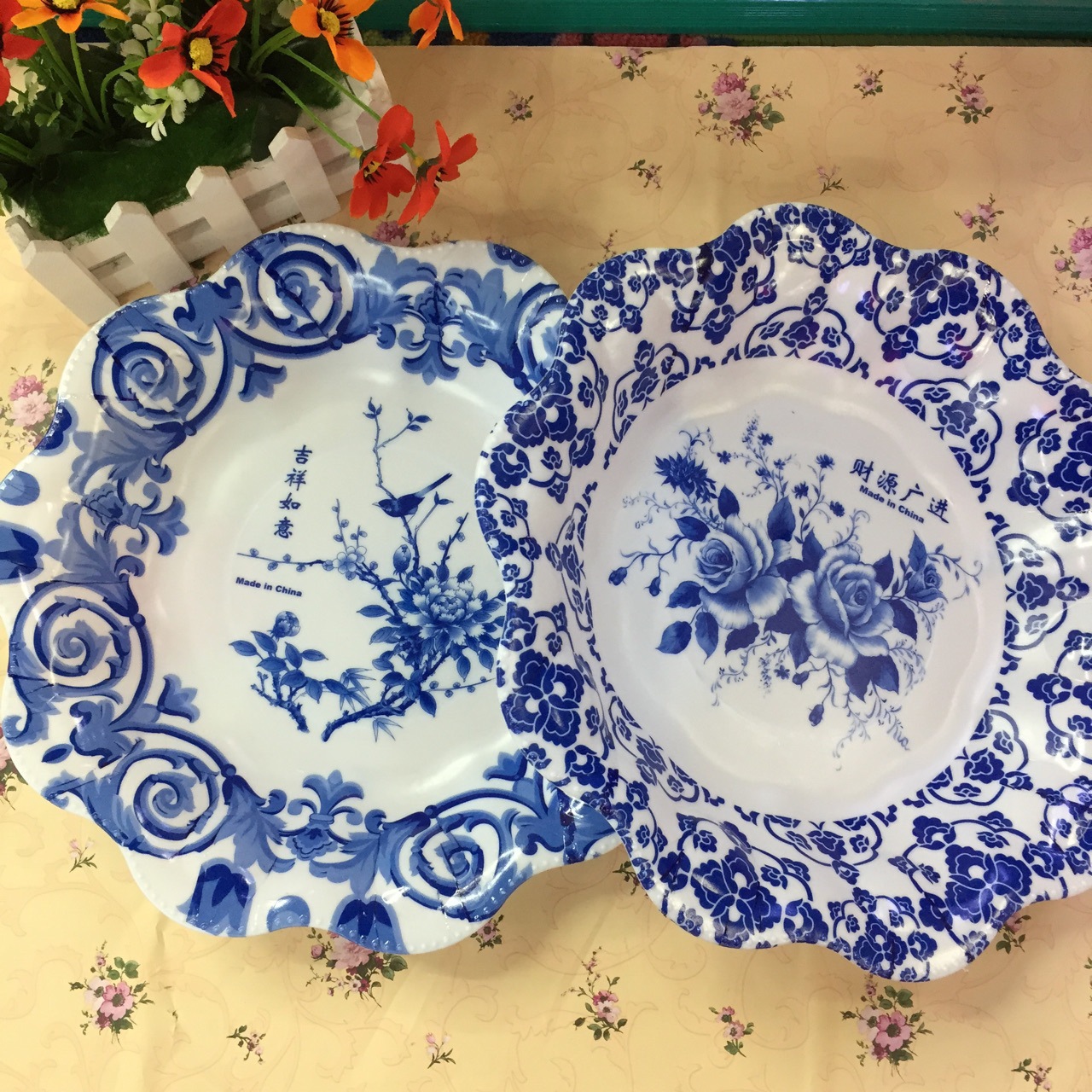 207 Large blue and white plastic Fruit Plate, Fashionable fruit and Vegetable Plate, Crystal Snack Fruit plate, direct sales from Yiwu factory, Xu Shengyou 26C pic 6