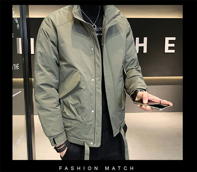 棉衣外套男士秋冬季薄款短装二棉服男2024年新款韩版夹克工装袄子 pic 16