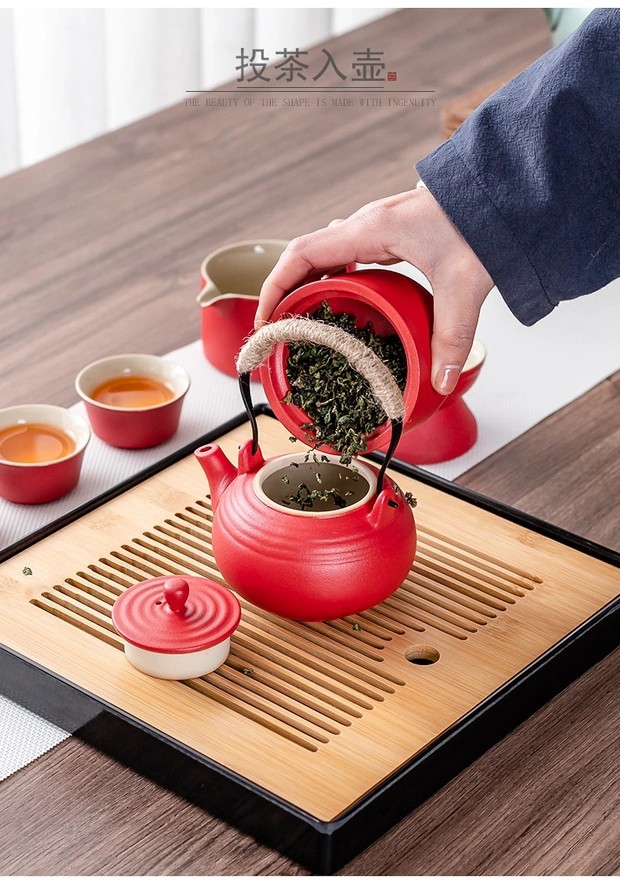 陶瓷功夫茶具简约礼盒家用创意茶盘茶叶罐套装房地产酒店商务礼品详情10